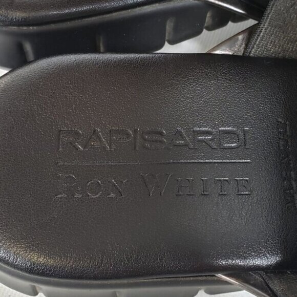 Ron White Rapisardi Danae Thong Sandal Gold Black Size 40 Made in Ita… - Picture 9 of 16